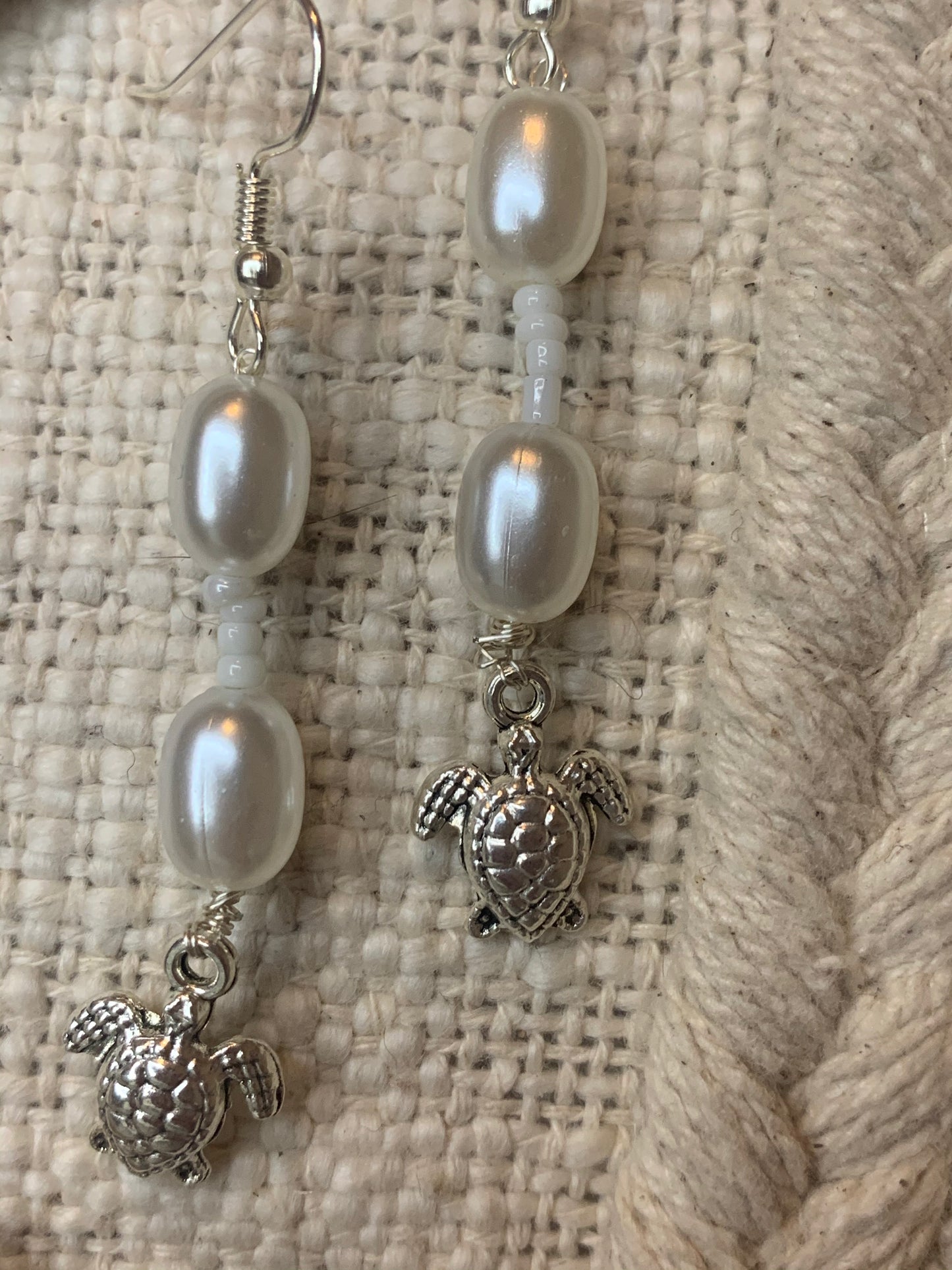 Pearly Turtle Earrings