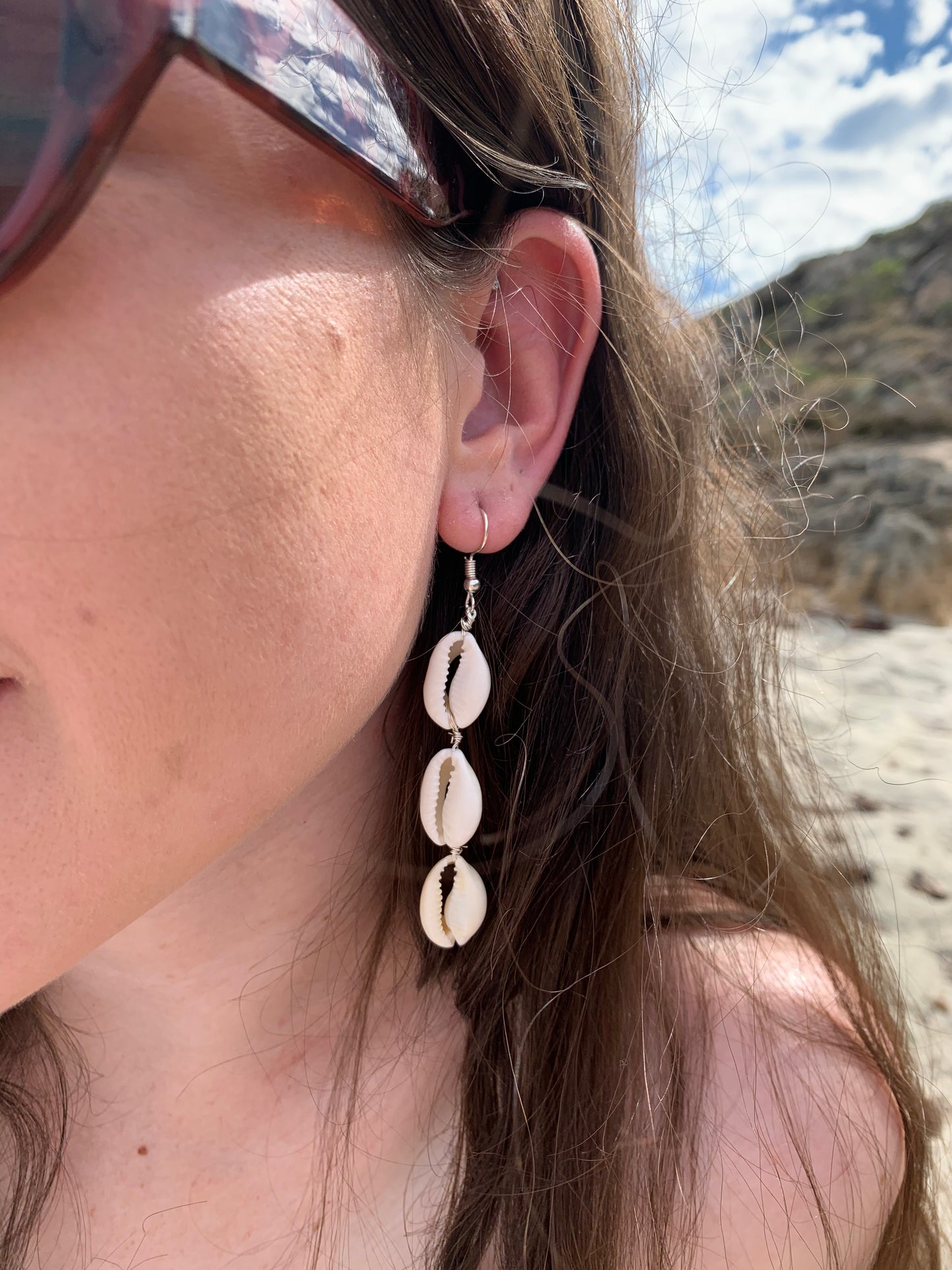 3 Tier Shell Earrings