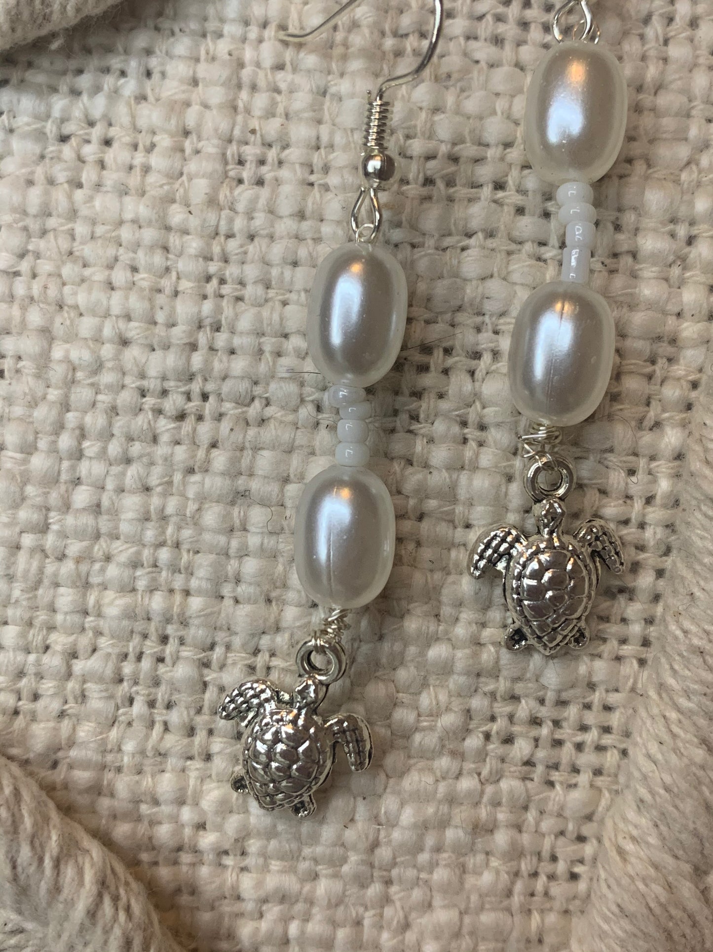 Pearly Turtle Earrings